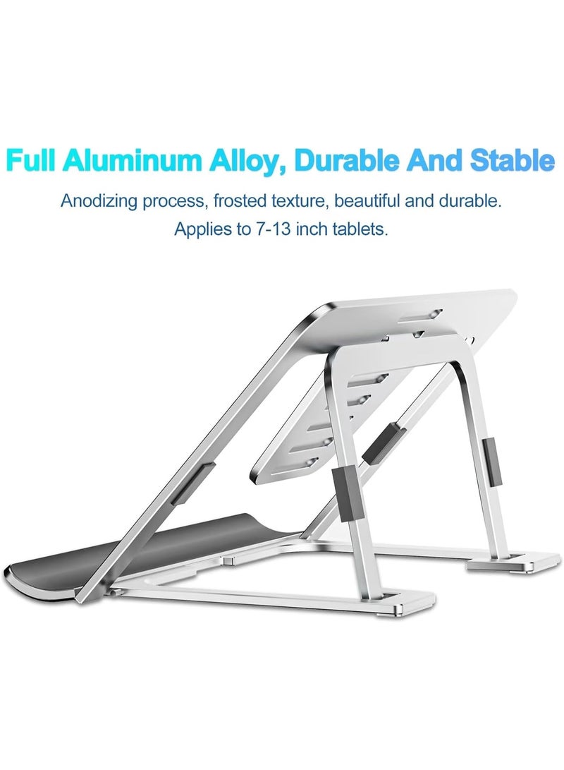 HIAS Adjustable Aluminum Laptop Stand - Portable & Foldable Ergonomic Cooling Holder for Desk, Compatible with MacBook, HP, Dell, and Tablets - Image 3